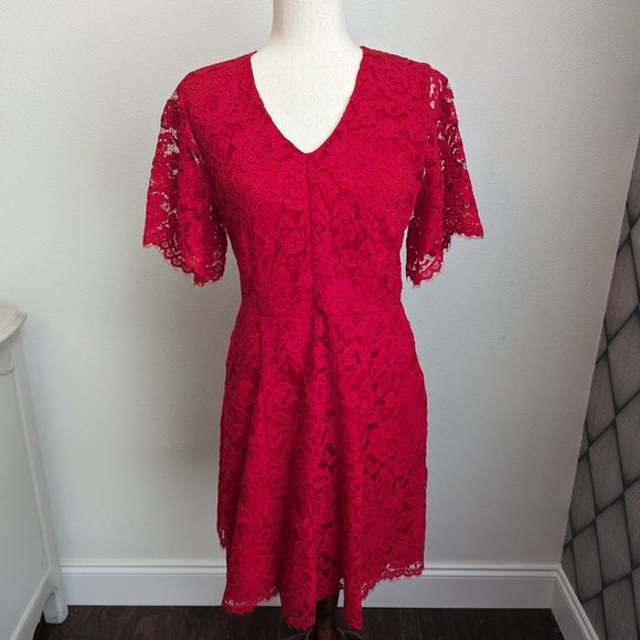 Draper James Blooming Lace Red Dress - Picture 3 of 9